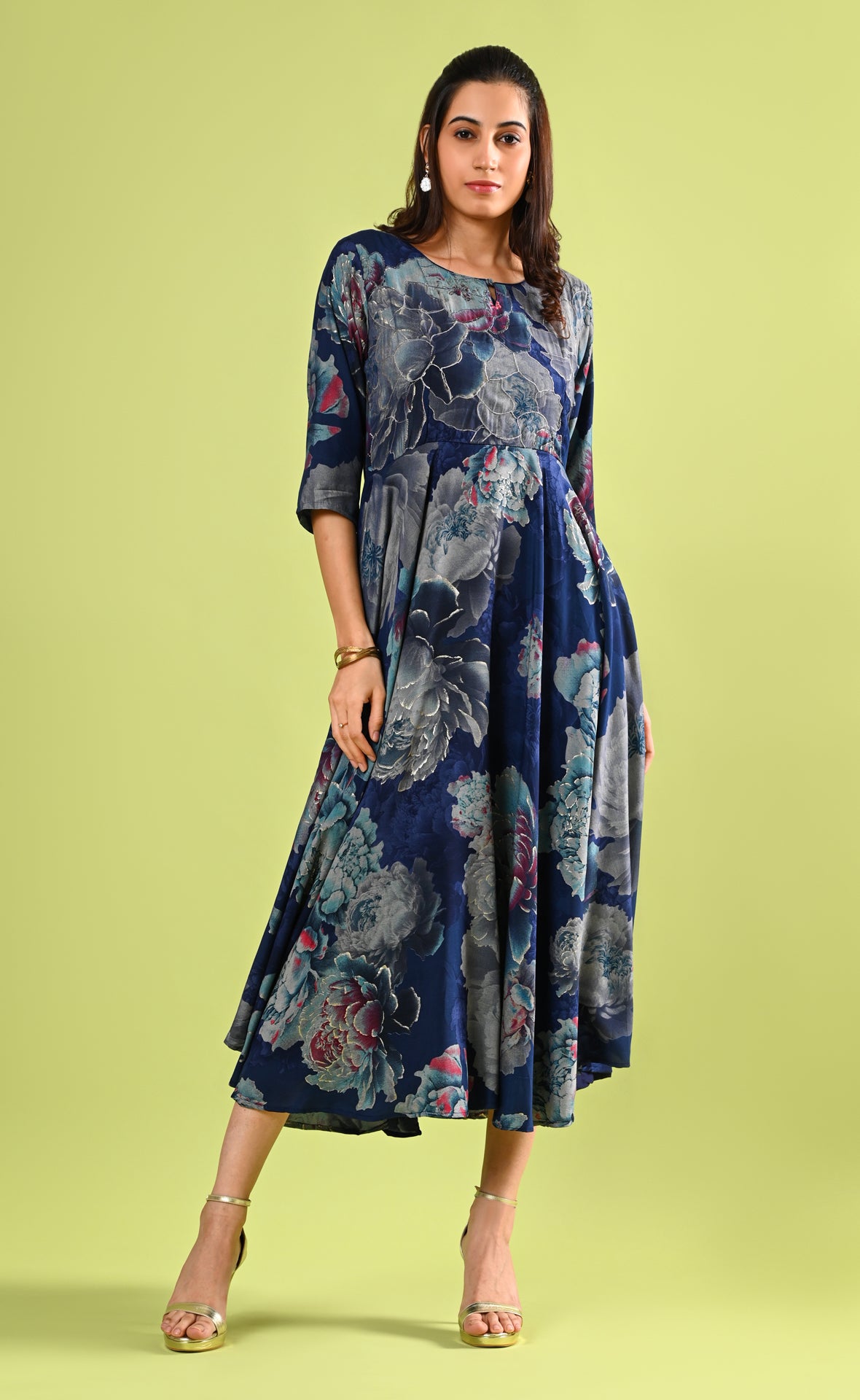 Elegant Blue Floral Kurti