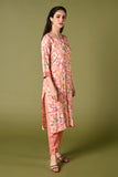 Peach floral printed daily wear rayon kurti set with 3/4 sleeves roundneck single side pocket and straight pants.
•	Floral prints all over the kurti set.
•	Round neck, 3/4 sleeves & single side pocket.
•	Double sided elastic straight fit pants.
•	All day comfort rayon material.
•	Peach colour with floral prints will give a warm look with the touch of freshness and elegance.
